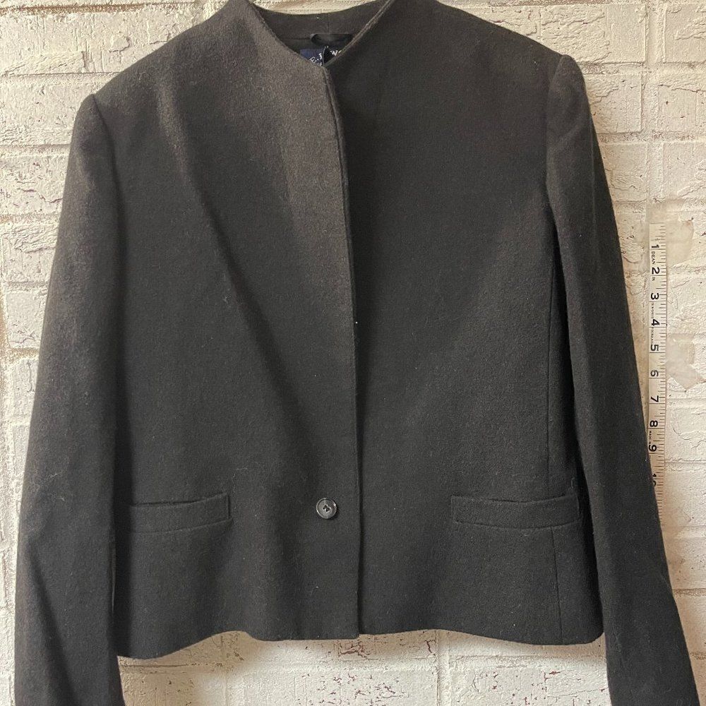 Vintage E.H. Woods Vintage Size 14 Black Wool Blend Blazer Jacket Plus Size